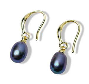 ARETE PERLA GOTA CLÁSICO LILA AZUL DORADO