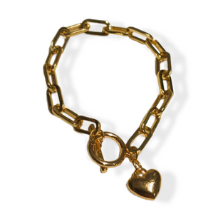 PULSERA CORAZON ESLABONES