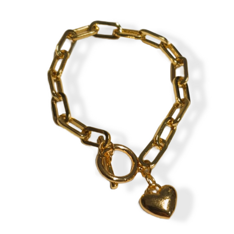 PULSERA CORAZON ESLABONES