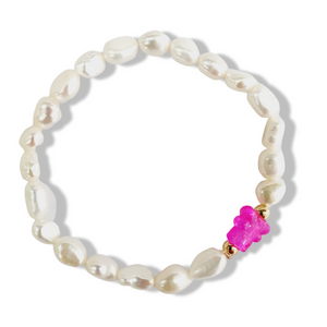 PULSERA PERLA PANDITA ROSA FUCSIA