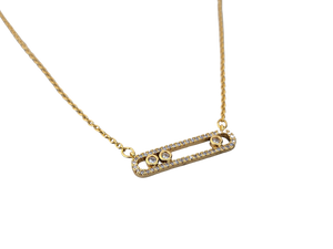 COLLAR BARRITA DORADA Y CIRCONIA