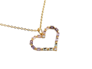 COLLAR CORAZON COLORES DORADO