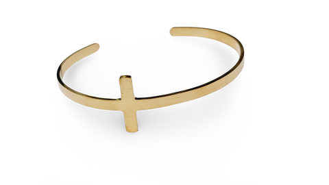 PULSERA CRUZ DORADO