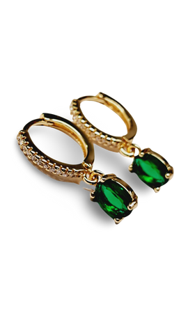 ARETE HUGGIE CZ DORADO VERDE