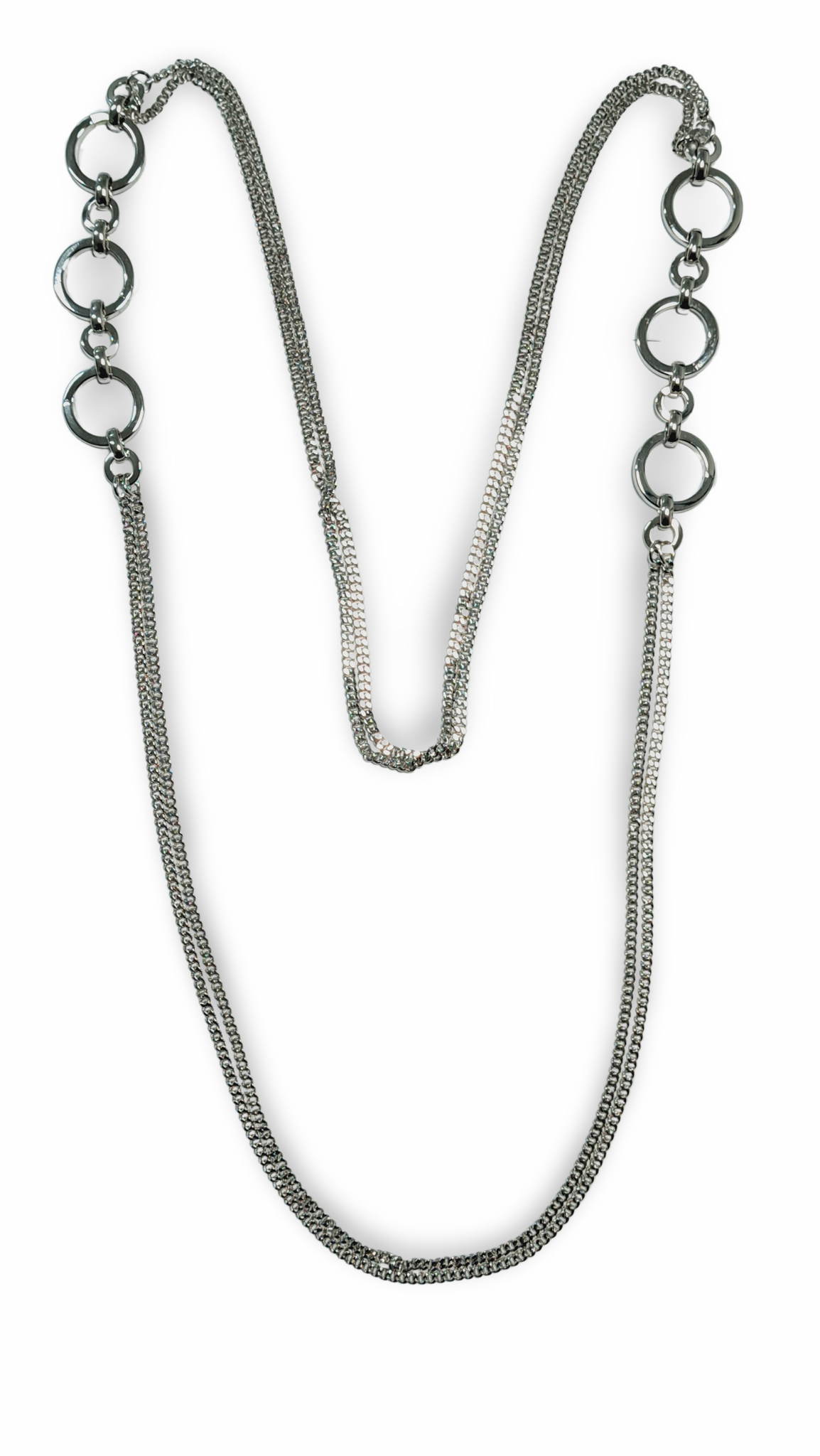 COLLAR ESLABONES GRANDE PLATEADO