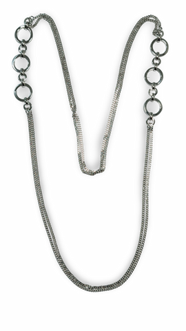 COLLAR ESLABONES GRANDE PLATEADO