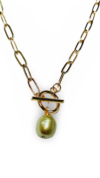 COLLAR CORBATIN VERDE DORADO