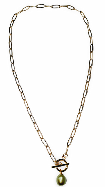 COLLAR CORBATIN VERDE DORADO