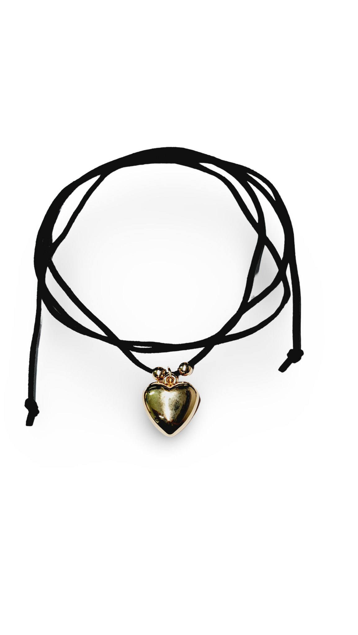 COLLAR CORAZON GAMUZA DORADO