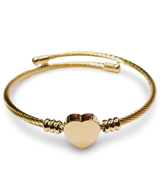 PULSERA CORAZON DORADO