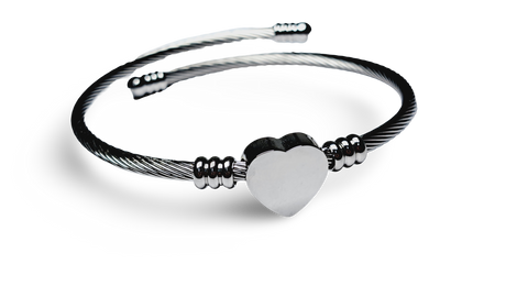 PULSERA CORAZON PLATEADO