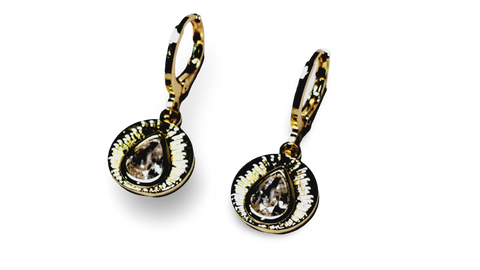 ARETE CRISTAL GOTA DORADO