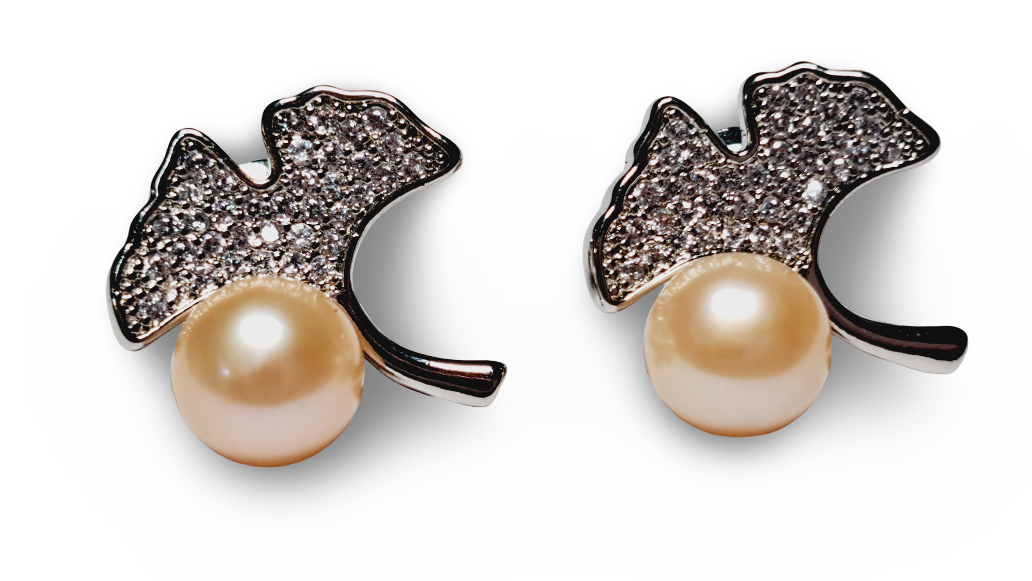 ARETE PERLA ROSADO RAMA CIRCONIA PLATEADO