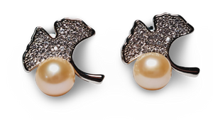 ARETE PERLA ROSADO RAMA CIRCONIA PLATEADO