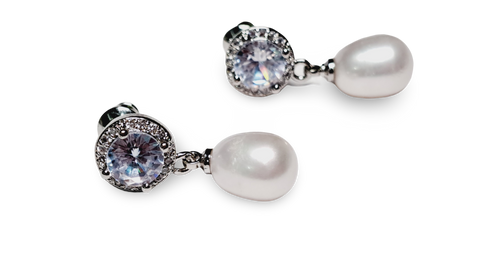 ARETE PLATEADO GOTA CIRCONIA PLATEADO