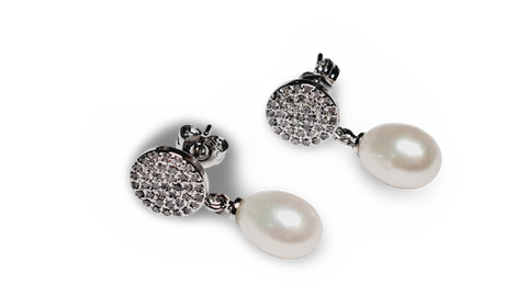 ARETE GOTA CIRCONIAS CIRCULO PLATEADO