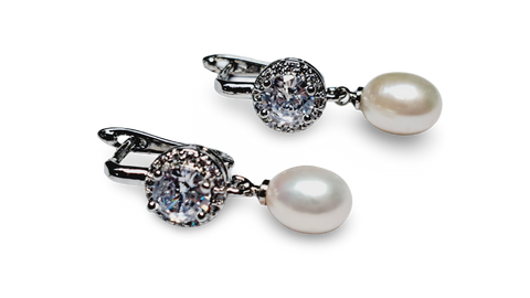 ARETE GOTA CIRCONIA BRILLANTE PLATEADO