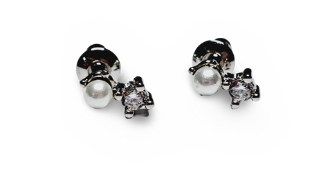 ARETE MINI PERLA SHINE PLATEADO