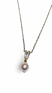 COLLAR PERLA CIRCONIAS DORADO