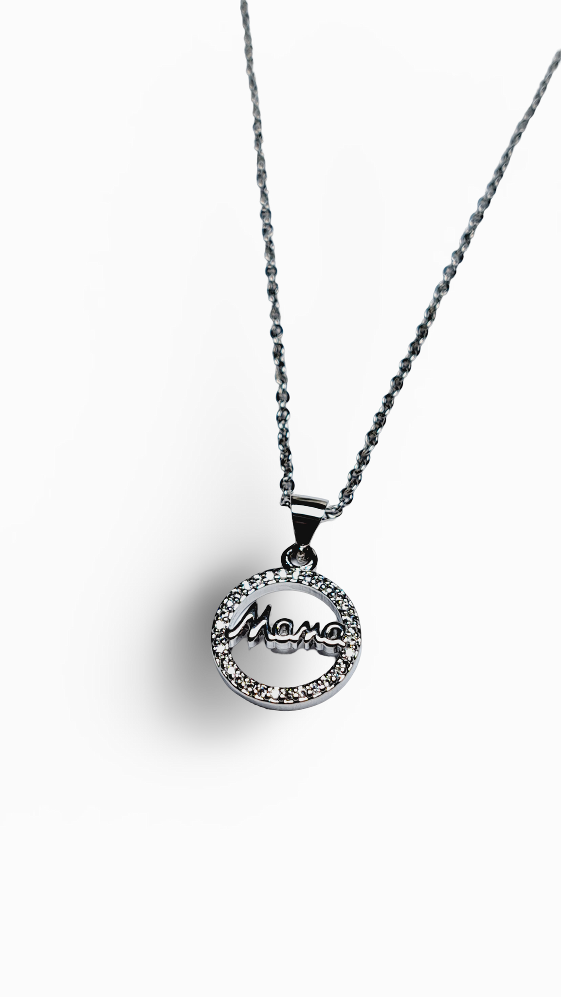 COLLAR MAMA CIRCONIAS PLATEADO