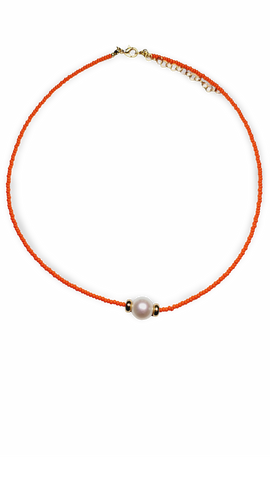 COLLAR CHAQUIRA NARANJA PERLA