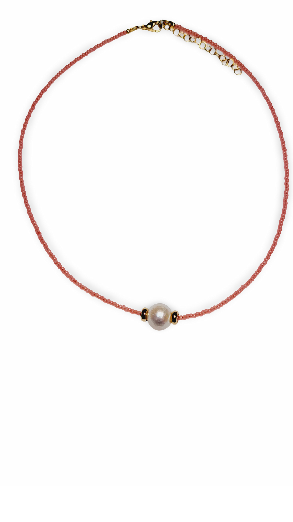 COLLAR PERLA COLOR SALMON