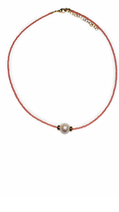 COLLAR PERLA COLOR SALMON