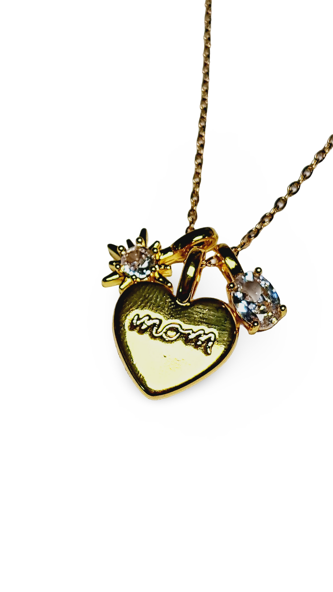 COLLAR CORAZON MOM DORADO