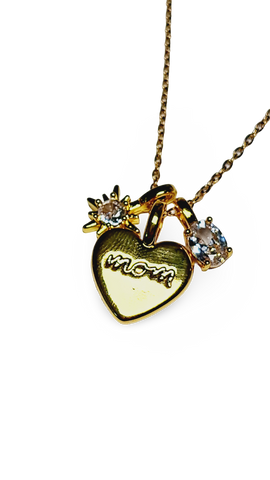 COLLAR CORAZON MOM DORADO