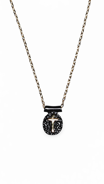 COLLAR DORADO CRUZ BLACK