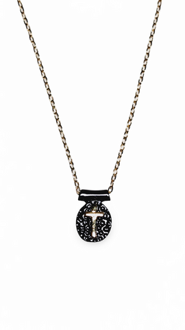 COLLAR DORADO CRUZ BLACK