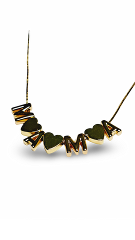 COLLAR MAMA CORAZONES DORADO