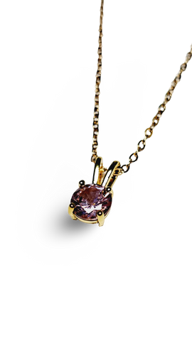 COLLAR DOT PINK DORADO