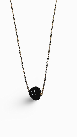 COLLAR CRISTAL NEGRO DORADO