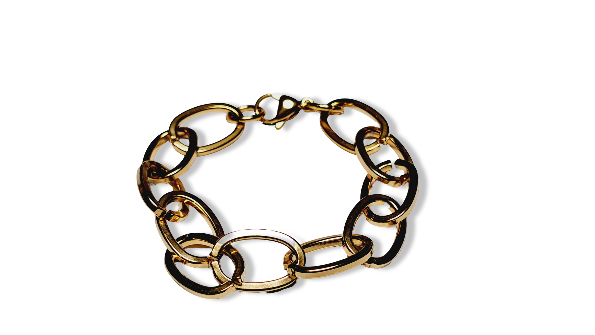 PULSERA ACERO ESLABONES DORADO