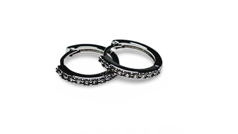 ARETE HUGGIE PAVE PLATEADO