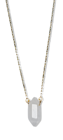 COLLAR CUARZO BLANCO DORADO