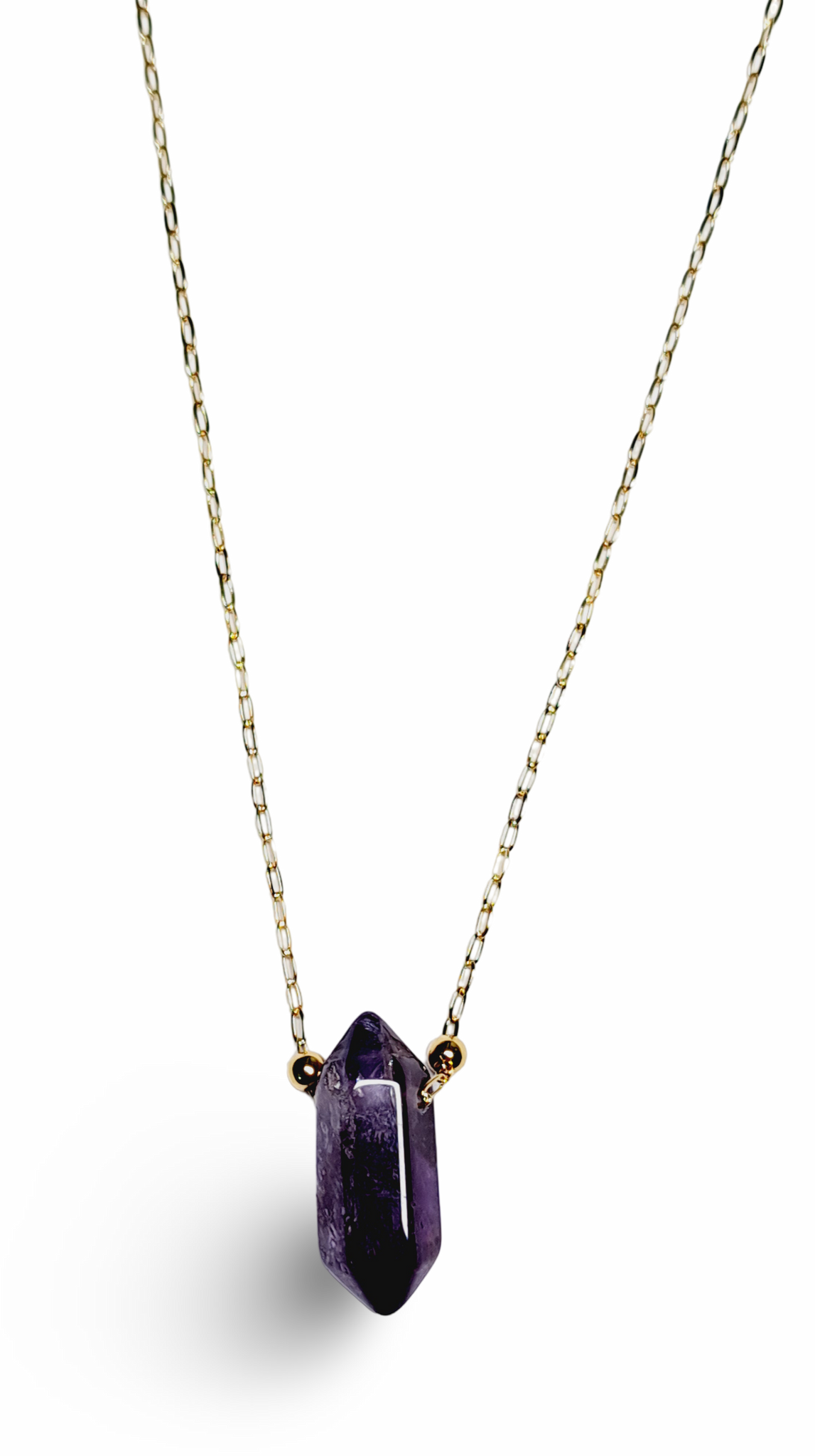 COLLAR AMATISTA MORADO DORADO
