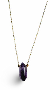 COLLAR AMATISTA MORADO DORADO