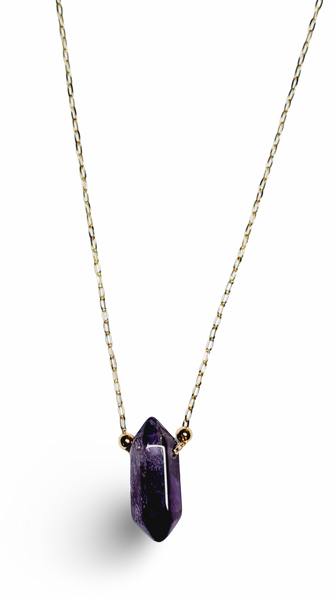COLLAR AMATISTA MORADO DORADO