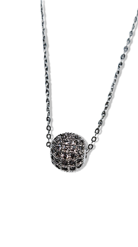 COLLAR PLATEADO CIRCULAR CIRCONIA