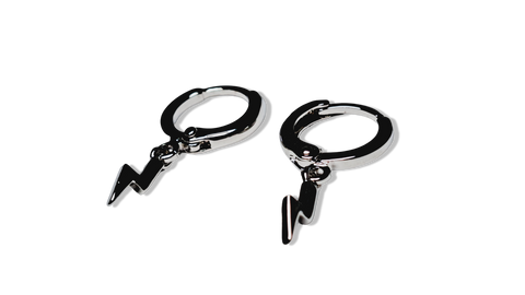 ARETE HUGGIE RAYO PLATEADO
