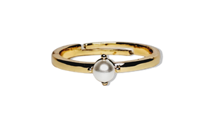 ANILLO POLVO DE PERLAS DORADO