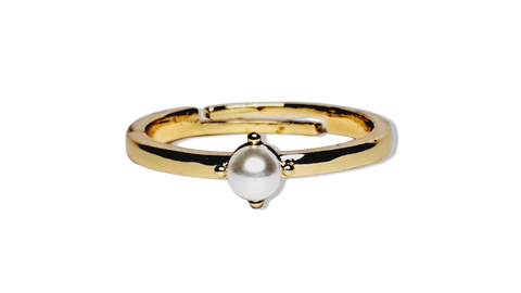 ANILLO POLVO DE PERLAS DORADO