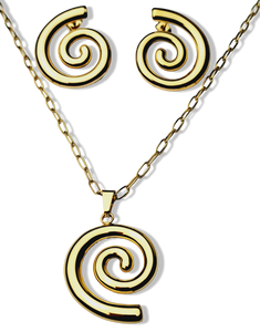 SET ESPIRAL ACERO DORADO