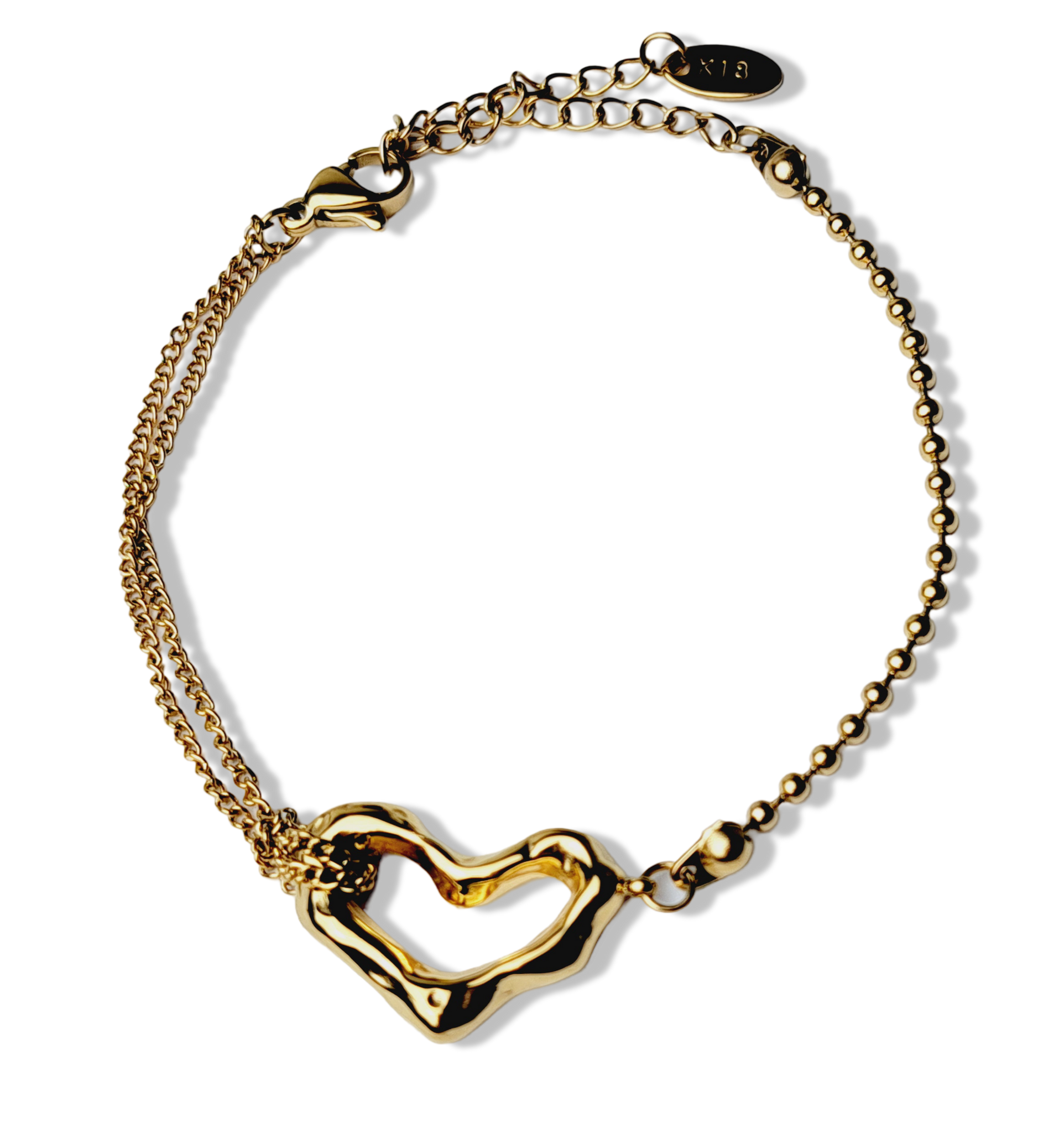 PULSERA CORAZON DORADO