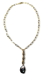 COLLAR PERLA COIN TORNASOL DORADO