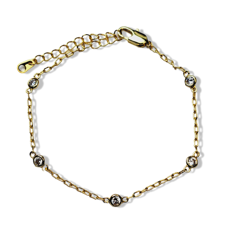 PULSERA CIRCONIA DORADO