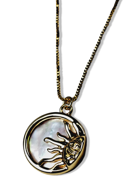 COLLAR SOL MADRE PERLA DORADO