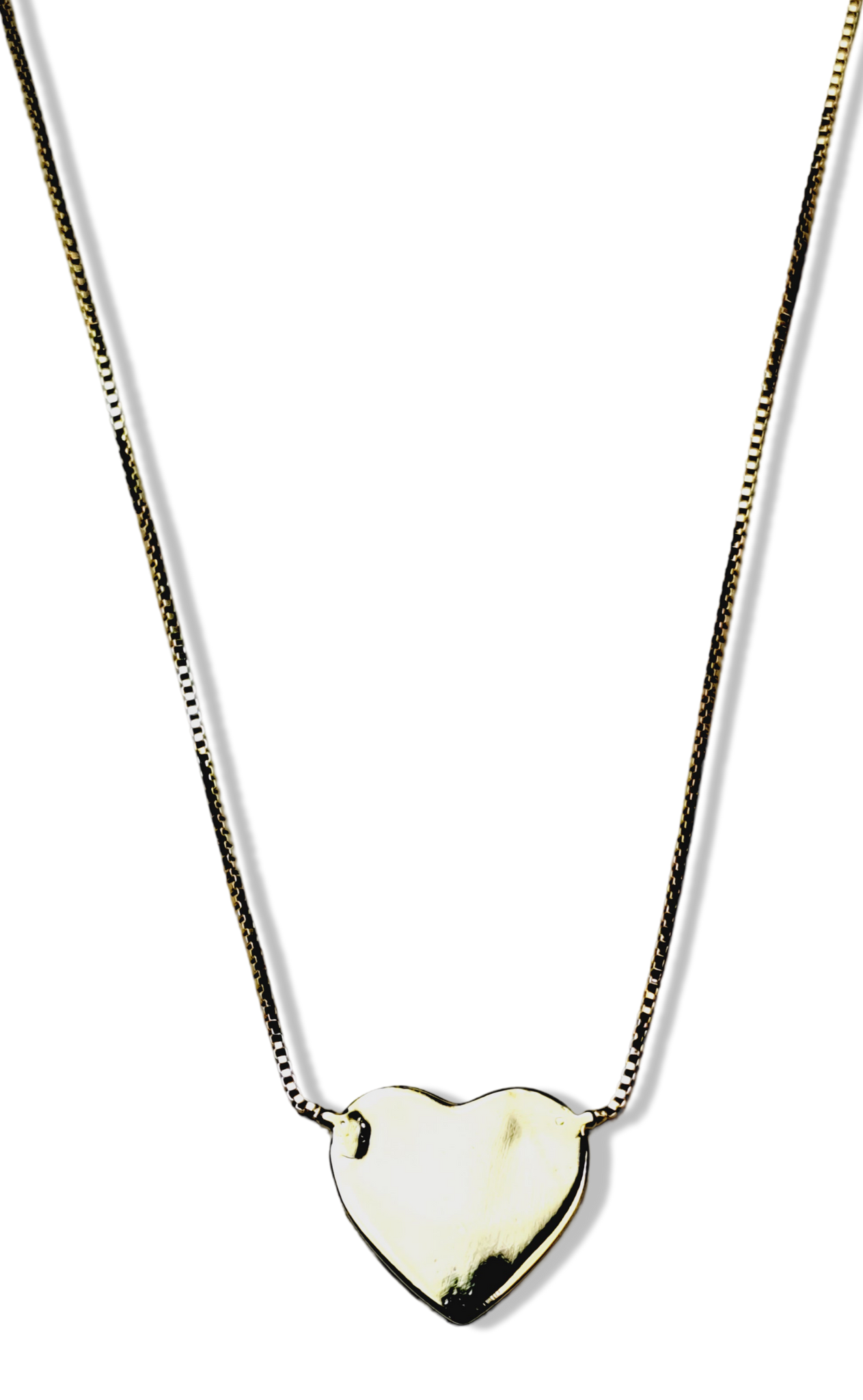 COLLAR CORAZÓN LISO DORADO